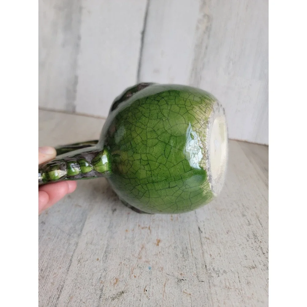 Vintage green chicken watering can picture hen ceramic kitchen home decor